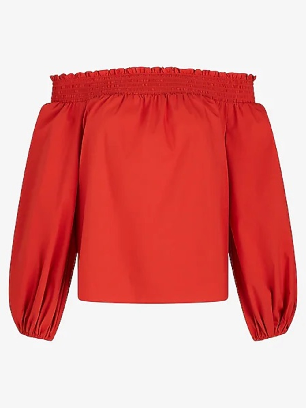 NWT Express XS Red Off The Shoulder Smocked Top